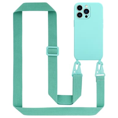 Deksel iPhone 14 PRO MAX med Halskjede (turkis)