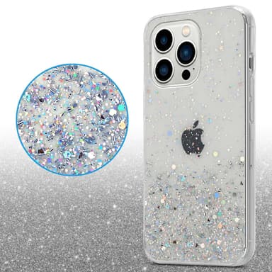 iPhone 14 PRO MAX Silikondeksel Glitter (gjennomsiktig)