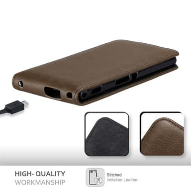 Sony Xperia M2 / M2 AQUA deksel flip cover (brun)