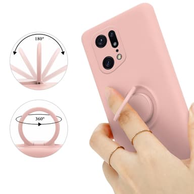 Deksel Oppo FIND X5 PRO Ring Case (rosa)