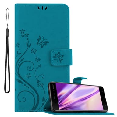 Nokia 6.1 lommebokdeksel Blomster (blå)