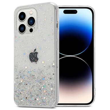 iPhone 14 PRO MAX Silikondeksel Glitter (gjennomsiktig)