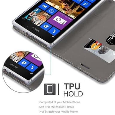 Nokia Lumia 925 lommebokdeksel etui (grå)