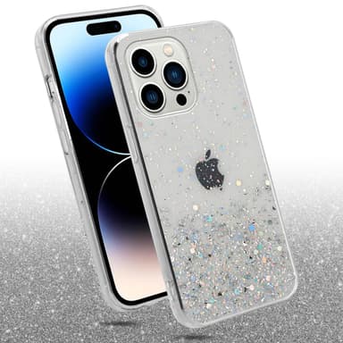 iPhone 14 PRO MAX Silikondeksel Glitter (gjennomsiktig)
