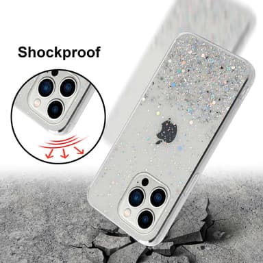iPhone 14 PRO MAX Silikondeksel Glitter (gjennomsiktig)