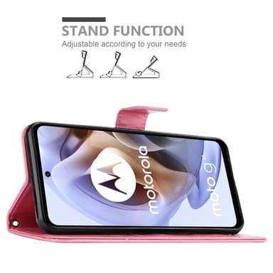 Motorola MOTO G31 / G41 lommebokdeksel Blomster (rosa)