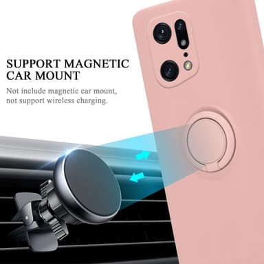 Deksel Oppo FIND X5 PRO Ring Case (rosa)