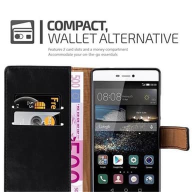 Huawei P8 lommebokdeksel etui (svart)