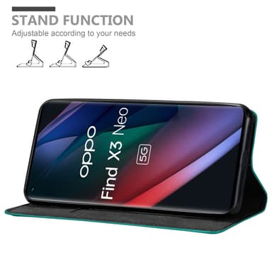 Oppo FIND X3 NEO lommebokdeksel case (turkis)