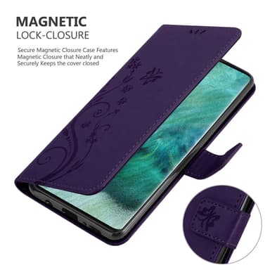 Oppo FIND X2 lommebokdeksel Blomster (Lilla)