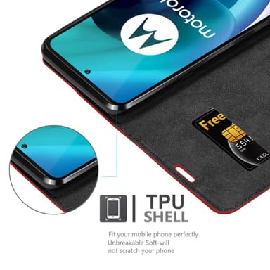 Motorola MOTO G71 5G lommebokdeksel case (rød)