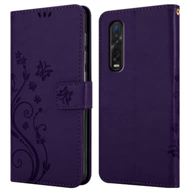 Oppo FIND X2 lommebokdeksel Blomster (Lilla)