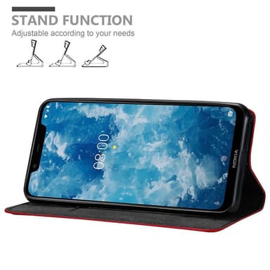 Nokia 7.1 PLUS / X7 lommebokdeksel case (rød)