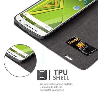 Motorola MOTO X PLAY lommebokdeksel case (brun)
