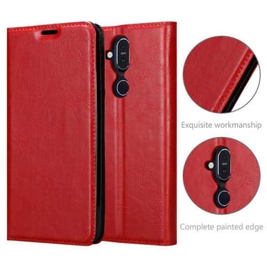 Nokia 7.1 PLUS / X7 lommebokdeksel case (rød)