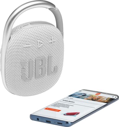 JBL Clip 4 trådløs høyttaler (hvit)