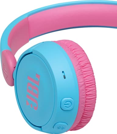 JBL Jr. 310BT trådløse on-ear hodetelefoner (blå/rosa)