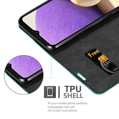 Samsung Galaxy A32 5G lommebokdeksel case (turkis)