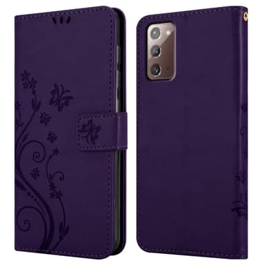 Samsung Galaxy NOTE 20 lommebokdeksel Blomster (lilla)