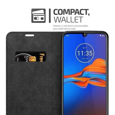 Motorola MOTO E6 PLUS lommebokdeksel case (svart)