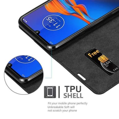 Motorola MOTO E6 PLUS lommebokdeksel case (svart)