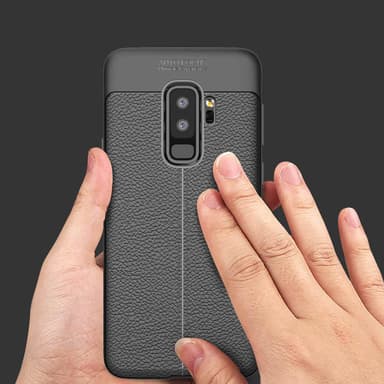 Samsung Galaxy S9 PLUS Deksel Kunstskinn (svart)