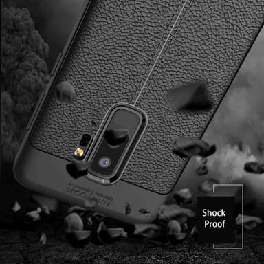 Samsung Galaxy S9 PLUS Deksel Kunstskinn (svart)