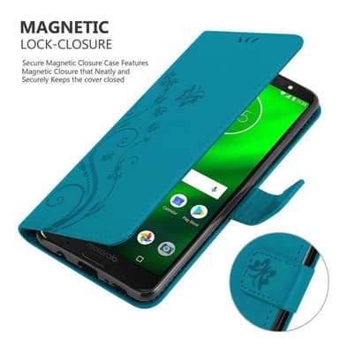 Motorola MOTO G6 PLUS lommebokdeksel Blomster (blå)