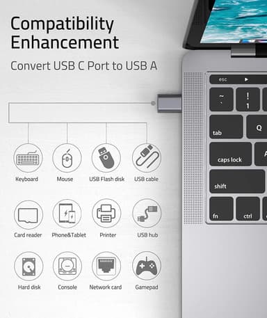 USB-adapter USB til USB C-adapteromformer