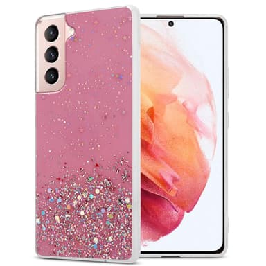 Samsung Galaxy S21 5G Silikondeksel Glitter (rosa)