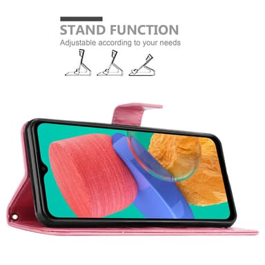 Samsung Galaxy M33 5G lommebokdeksel Blomster (rosa)