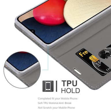 Samsung Galaxy A02s lommebokdeksel etui (grå)