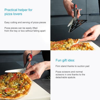 2-i-1 Pizzasaks med pizzakutter i rustfritt stål