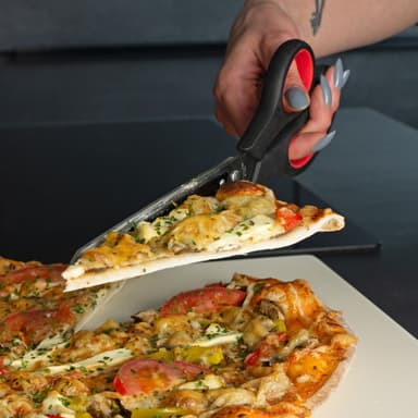 2-i-1 Pizzasaks med pizzakutter i rustfritt stål