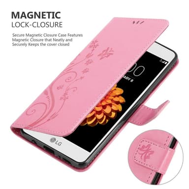 LG K7 2016 lommebokdeksel Blomster (rosa)
