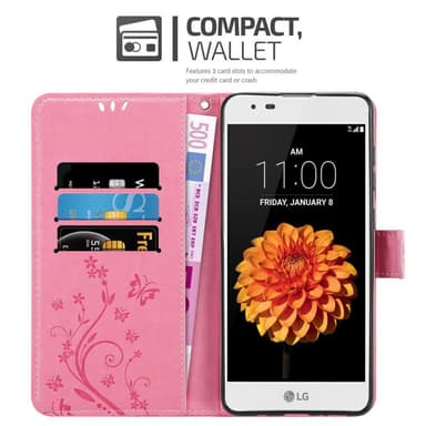 LG K7 2016 lommebokdeksel Blomster (rosa)