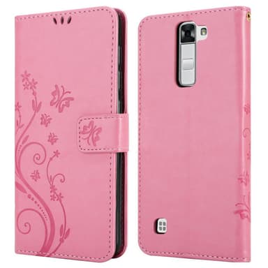 LG K7 2016 lommebokdeksel Blomster (rosa)