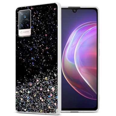 Vivo V21 4G / 5G Silikondeksel Glitter (Svart)