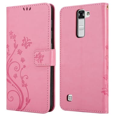 LG K7 2016 lommebokdeksel Blomster (rosa)