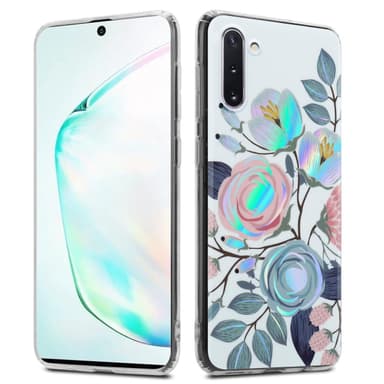 Samsung Galaxy NOTE 10 lommebokdeksel Blomster (hvit)