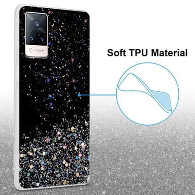 Vivo V21 4G / 5G Silikondeksel Glitter (Svart)