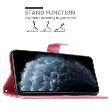 iPhone 11 PRO MAX lommebokdeksel Blomster (rosa)