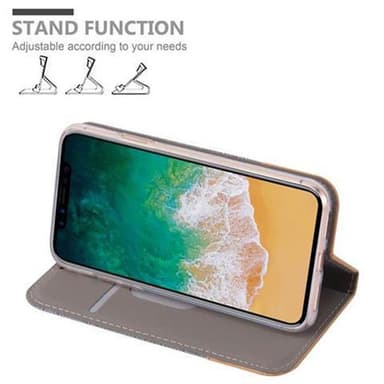 iPhone X / XS lommebokdeksel etui (grå)