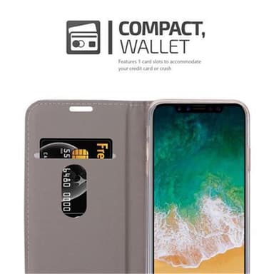 iPhone X / XS lommebokdeksel etui (grå)