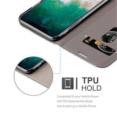 iPhone X / XS lommebokdeksel etui (grå)