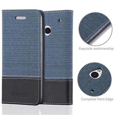 HTC ONE M7 lommebokdeksel etui (blå)