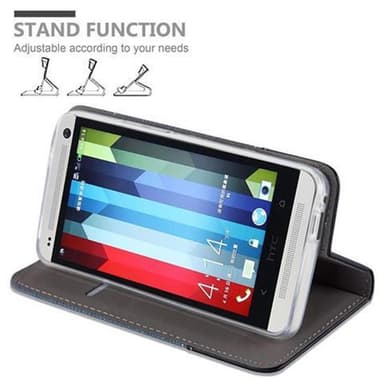 HTC ONE M7 lommebokdeksel etui (blå)