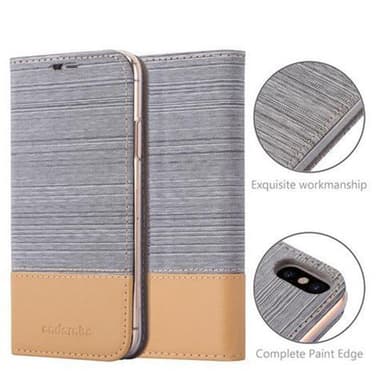 iPhone X / XS lommebokdeksel etui (grå)