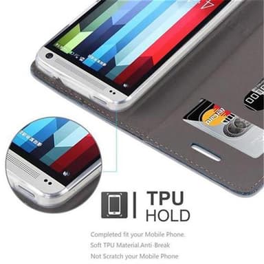 HTC ONE M7 lommebokdeksel etui (blå)