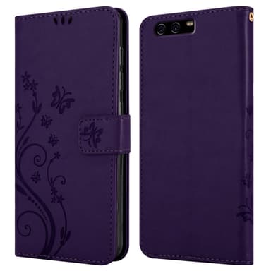 Huawei P10 PLUS lommebokdeksel Blomster (lilla)